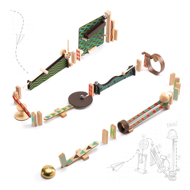 DJECO Zig & Go Big Boum Wall Construction Set (48pcs) - Chain Reaction Game for Kids - Fun & Creative Activity for Friends & Family, Educational Toys for Children 8+ Years Girls & Boys - Image 1